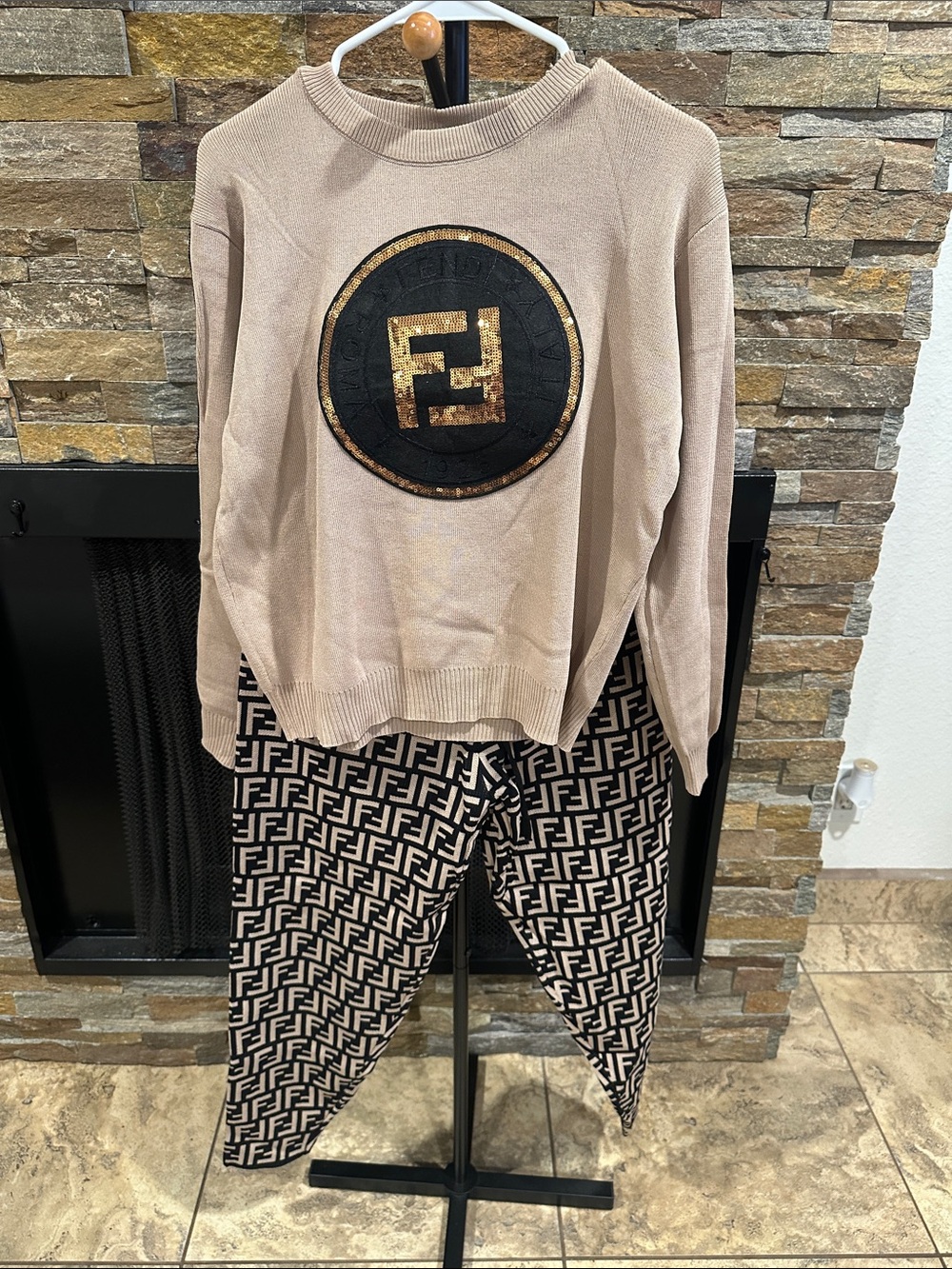Wide-Leg Logo-Print women’s Set one size